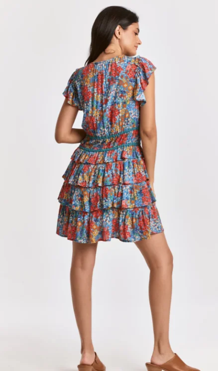 Nahla Lace Waist Flower Print Dress