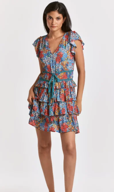 Nahla Lace Waist Flower Print Dress