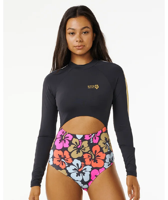 Rip Curl Hibiscus Heat Plice L/S One Piece-Multi