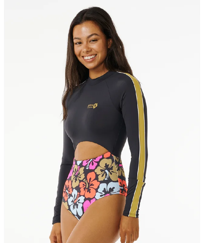 Rip Curl Hibiscus Heat Plice L/S One Piece-Multi