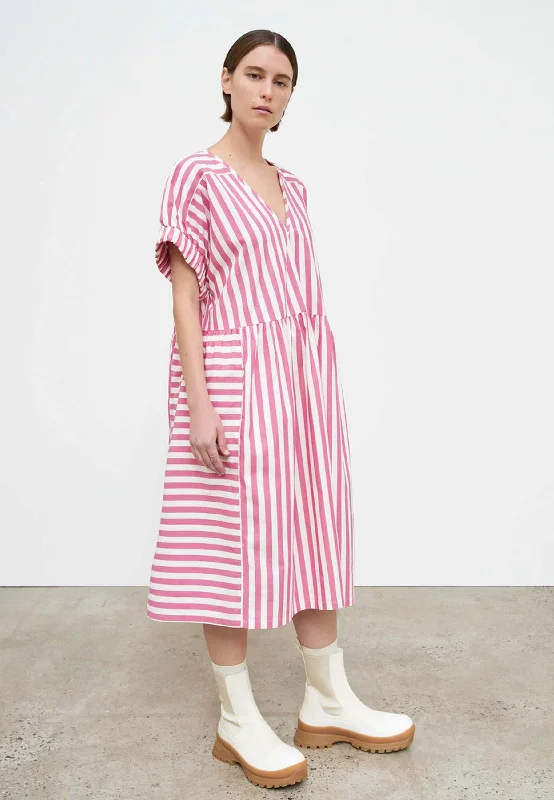 Rosa Dress - Fuchsia Stripe