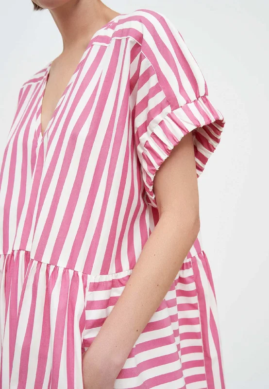 Rosa Dress - Fuchsia Stripe