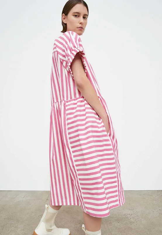 Rosa Dress - Fuchsia Stripe