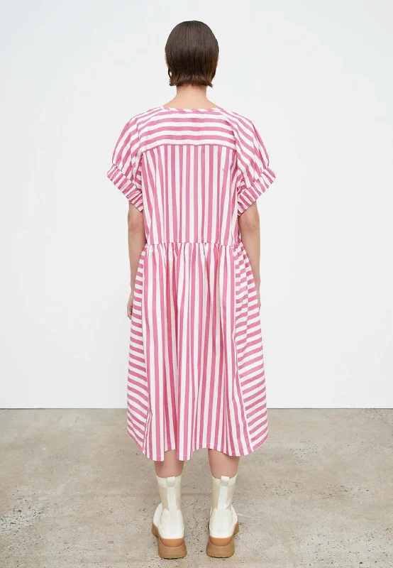 Rosa Dress - Fuchsia Stripe