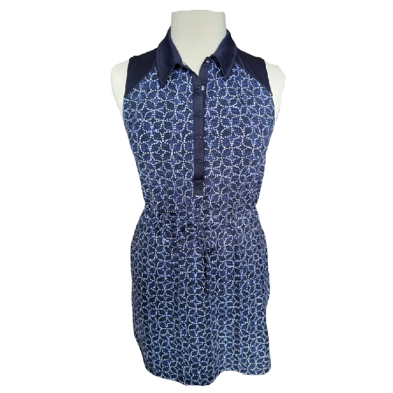 Talbots Navy Floral Dot Printed Adjustable Sleeveless Dress Size L MSP$99.50