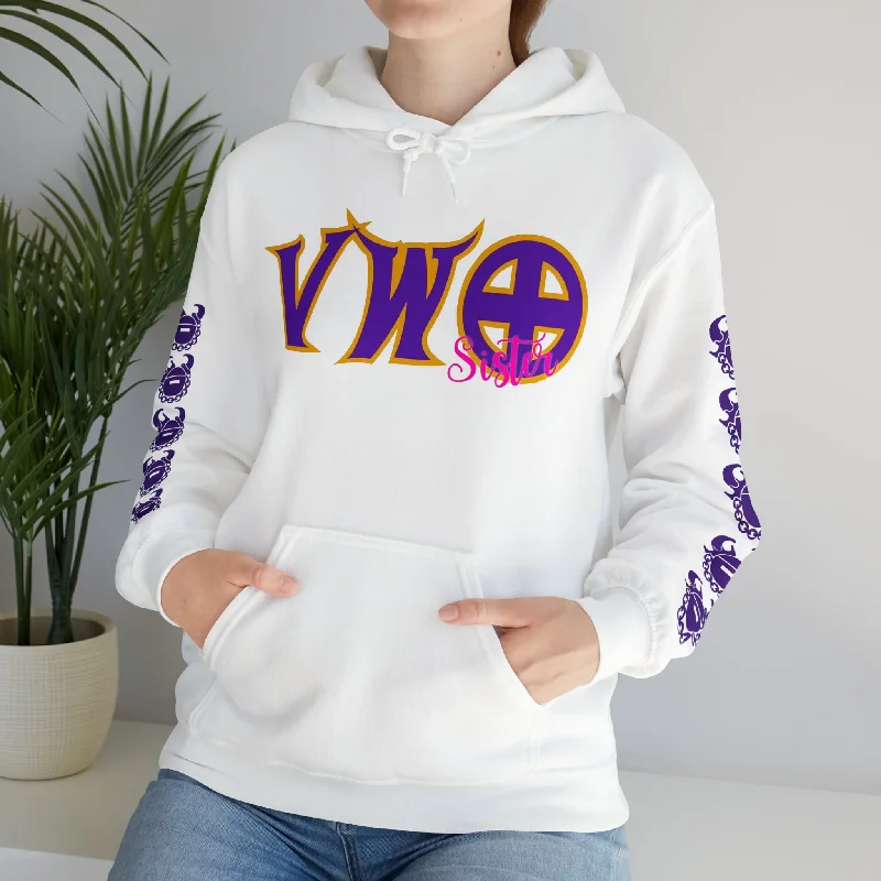 Unisex Heavy Blend™ Hooded Sweatshirt - VWO Sister + Game Day Helmet (Sleeves)