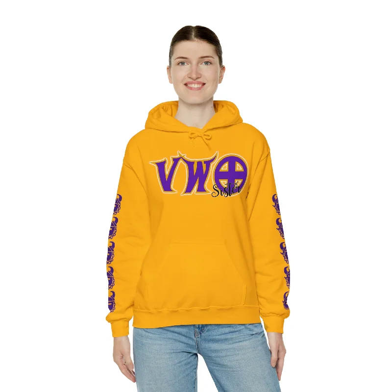 Unisex Heavy Blend™ Hooded Sweatshirt - VWO Sister + Game Day Helmet (Sleeves)