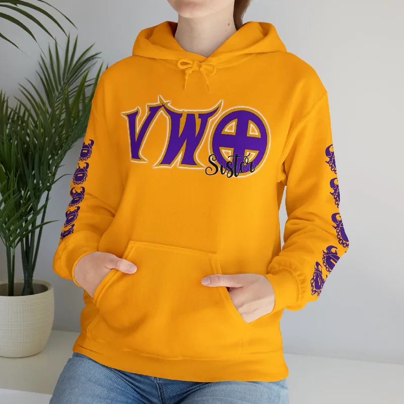 Unisex Heavy Blend™ Hooded Sweatshirt - VWO Sister + Game Day Helmet (Sleeves)