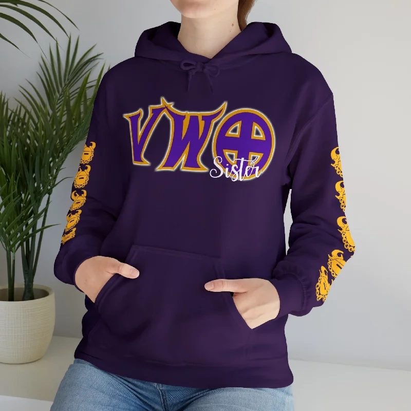 Unisex Heavy Blend™ Hooded Sweatshirt - VWO Sister + Game Day Helmet (Sleeves)