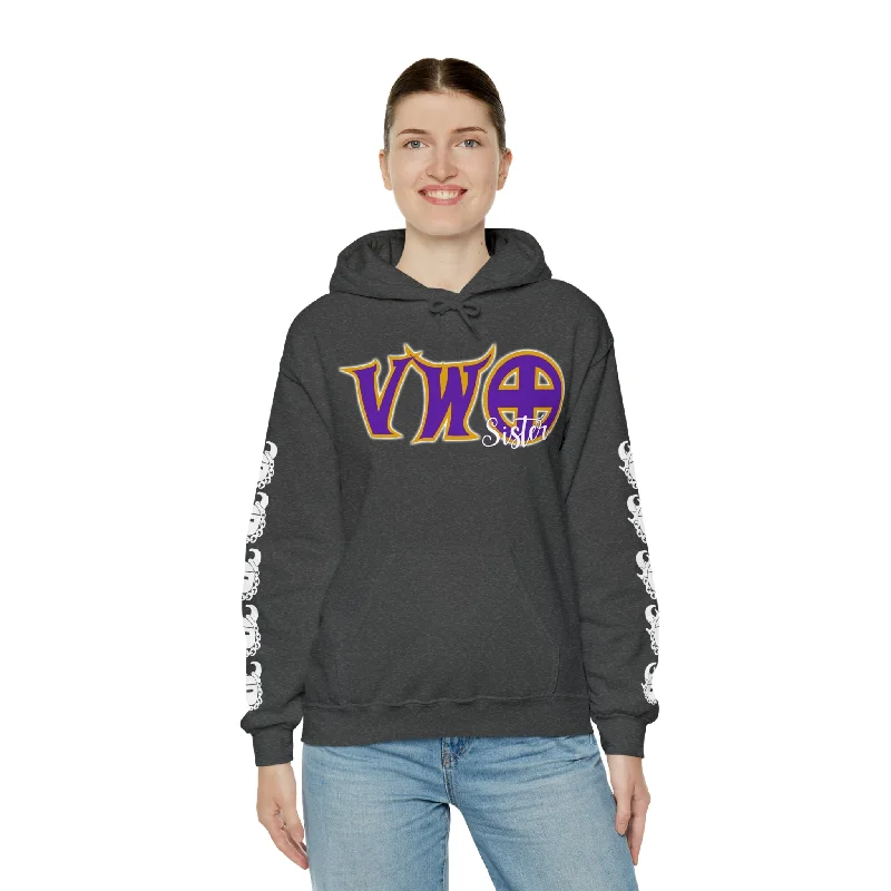 Unisex Heavy Blend™ Hooded Sweatshirt - VWO Sister + Game Day Helmet (Sleeves)