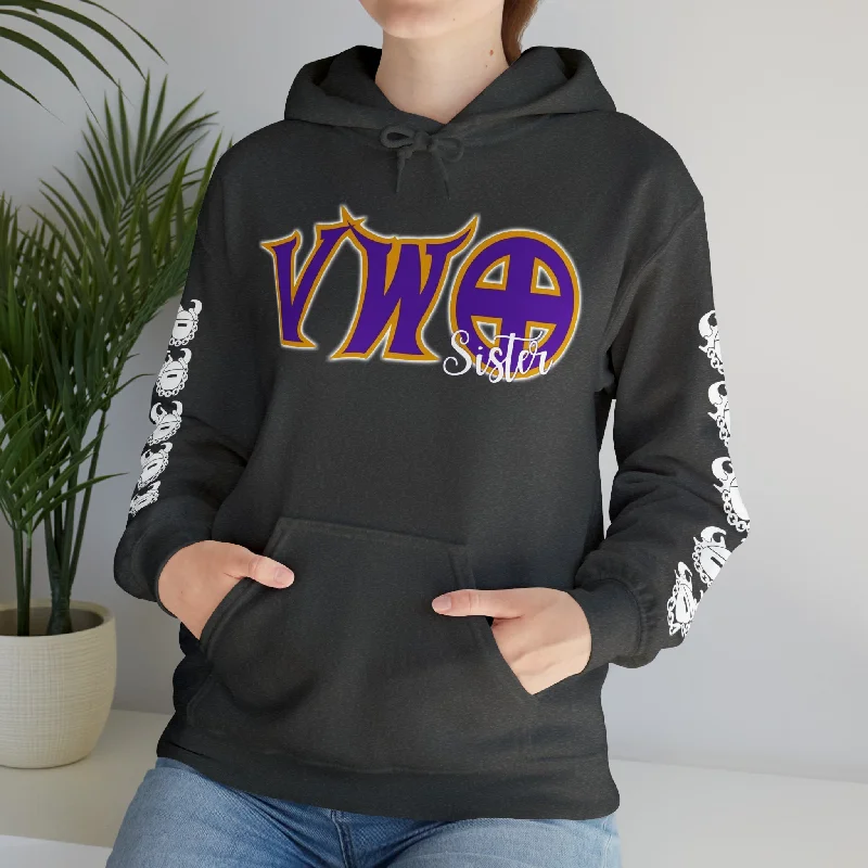 Unisex Heavy Blend™ Hooded Sweatshirt - VWO Sister + Game Day Helmet (Sleeves)