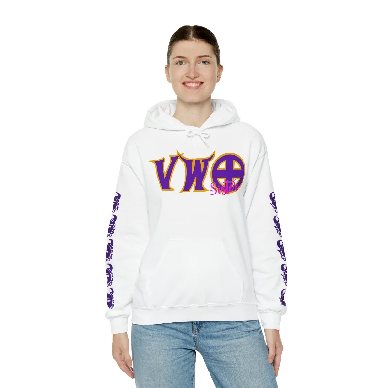 Unisex Heavy Blend™ Hooded Sweatshirt - VWO Sister + Game Day Helmet (Sleeves)