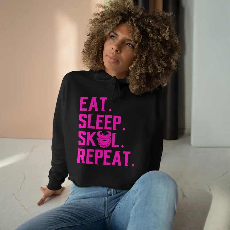 Crop Hoodie - Eat. Sleep. Repeat.