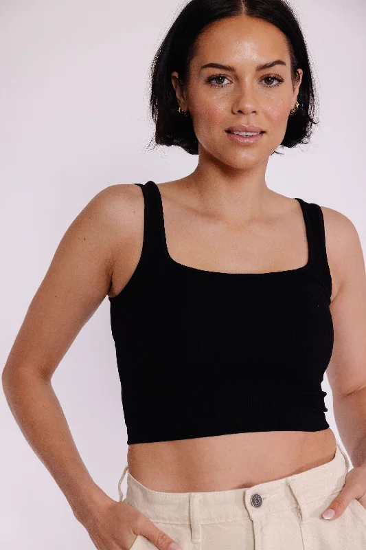 Kristen Crop Tank in Black