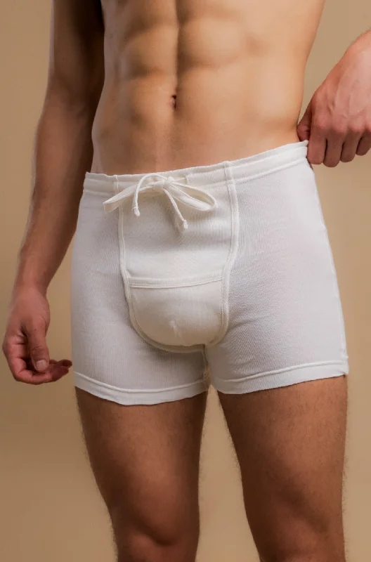 Men's Rib Drawstring Boxer Brief with Fly