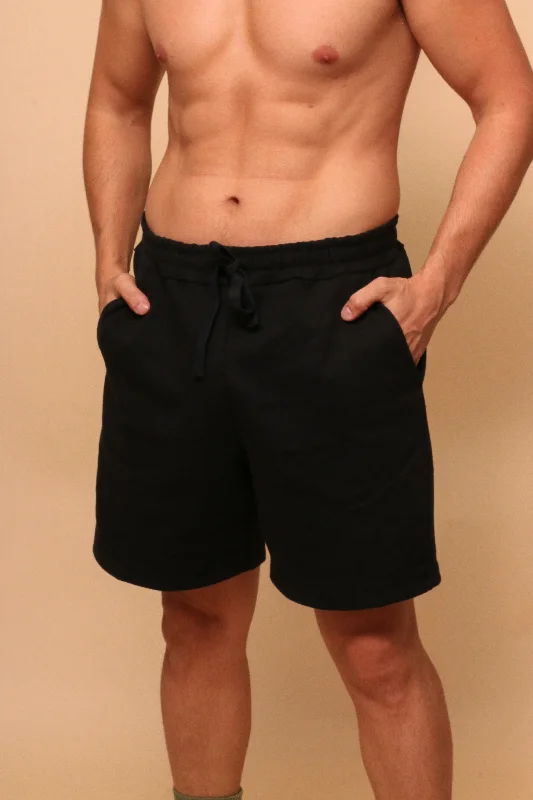 Men's Allergy-Free Straight-Leg Elasticized Shorts with Drawstrings