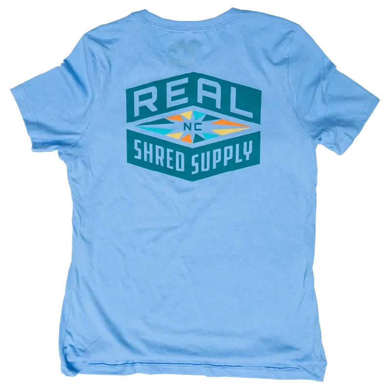 REAL Wmn's Shred Supply Tee-Carolina Blue