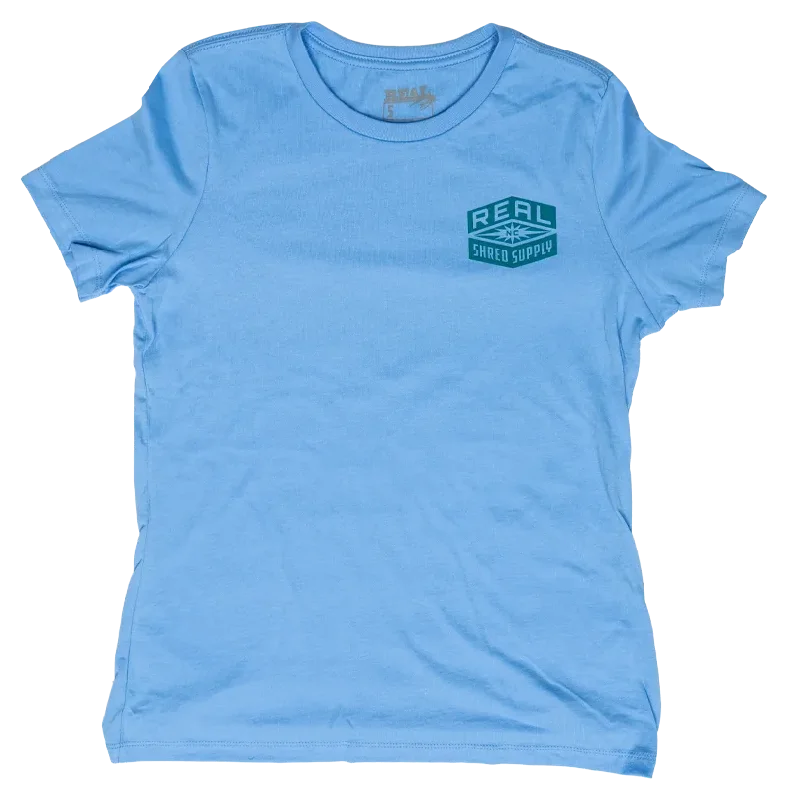 REAL Wmn's Shred Supply Tee-Carolina Blue