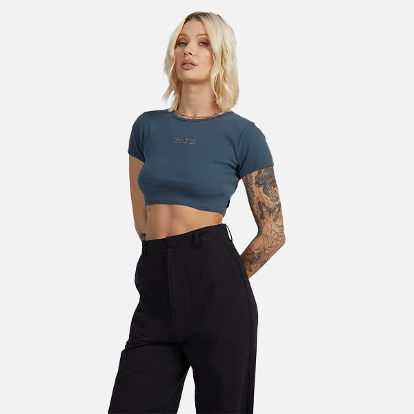 RVCA Circa Half Baby Tee - Dark Slate