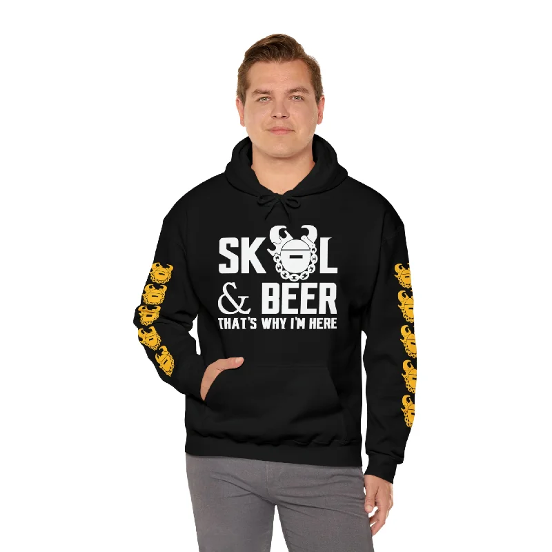 Unisex Heavy Blend™ Hooded Sweatshirt - & BEER + Game Day Helmet (Sleeves)