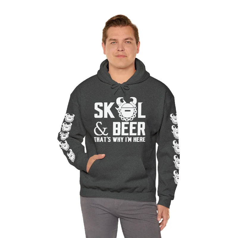 Unisex Heavy Blend™ Hooded Sweatshirt - & BEER + Game Day Helmet (Sleeves)