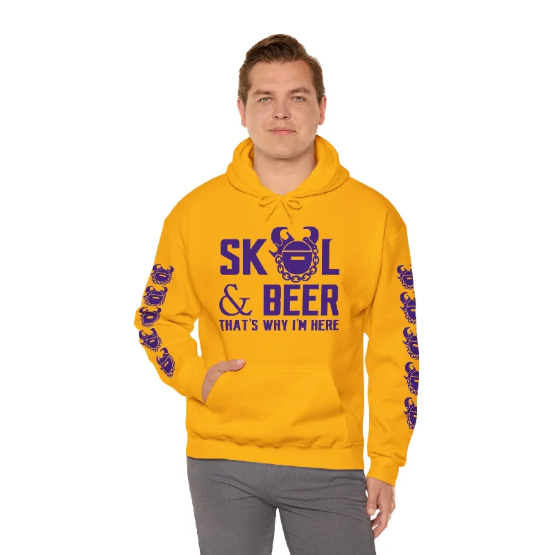 Unisex Heavy Blend™ Hooded Sweatshirt - & BEER + Game Day Helmet (Sleeves)