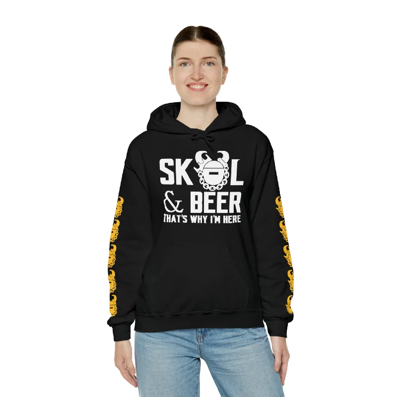 Unisex Heavy Blend™ Hooded Sweatshirt - & BEER + Game Day Helmet (Sleeves)