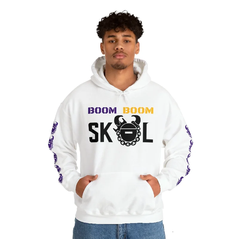 Unisex Heavy Blend™ Hooded Sweatshirt - BOOM BOOM + Game Day Helmet (Sleeves)