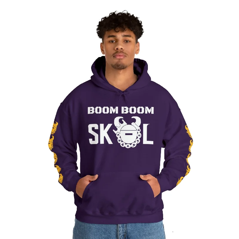 Unisex Heavy Blend™ Hooded Sweatshirt - BOOM BOOM + Game Day Helmet (Sleeves)