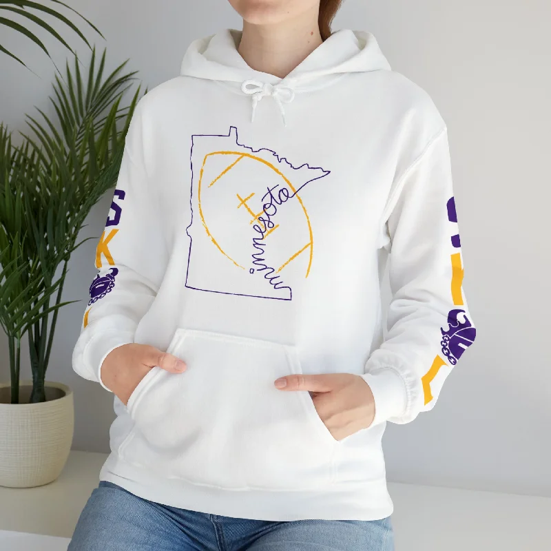 Unisex Heavy Blend™ Hooded Sweatshirt - MN State Football + Original (Sleeves)