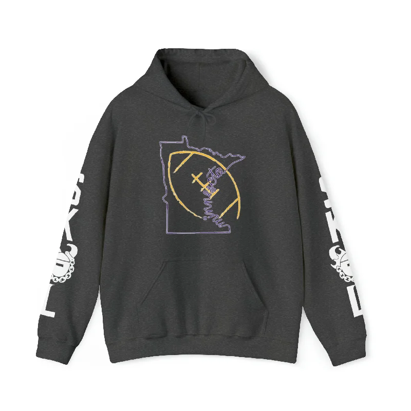 Unisex Heavy Blend™ Hooded Sweatshirt - MN State Football + Original (Sleeves)