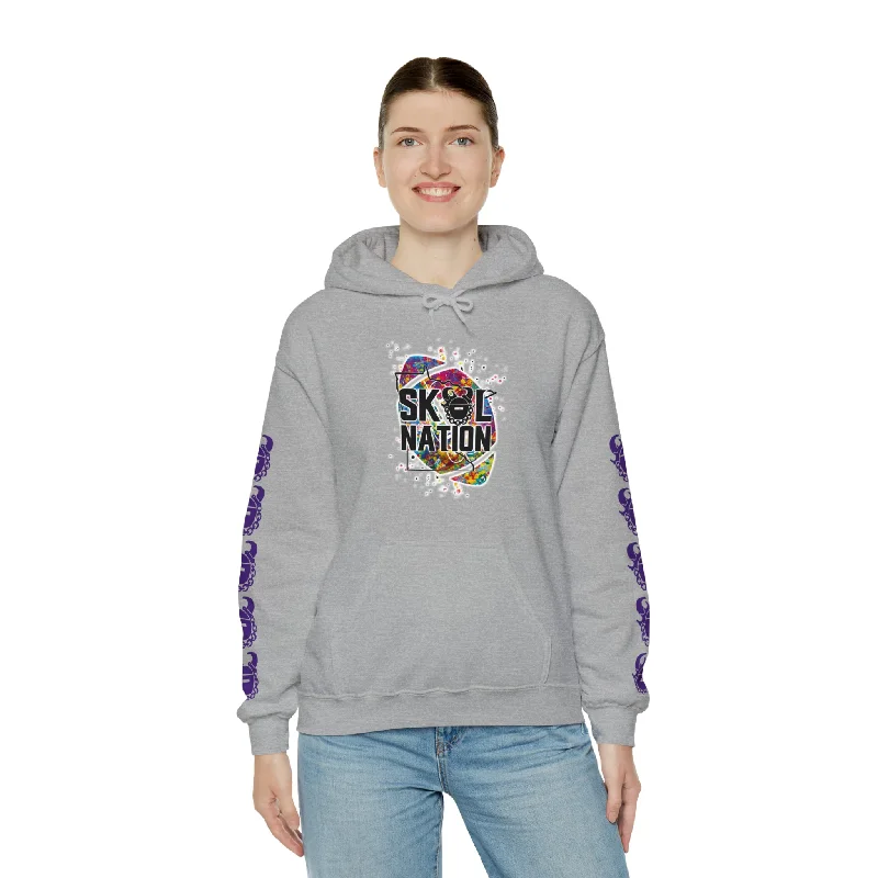 Unisex Heavy Blend™ Hooded Sweatshirt - MN Nation (Color Blast) + Game Day Helmet (Sleeves)