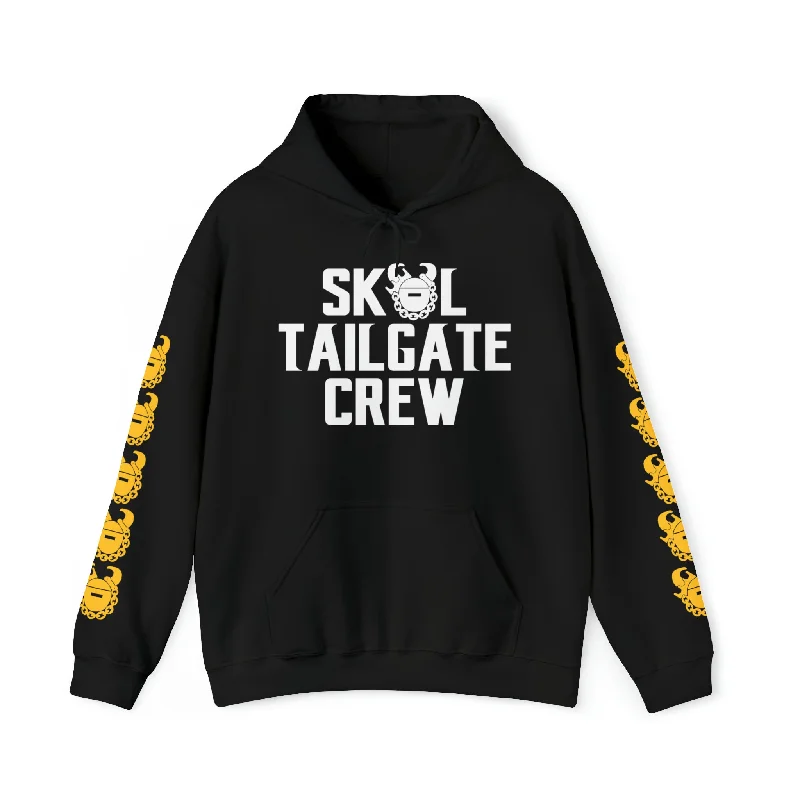 Unisex Heavy Blend™ Hooded Sweatshirt - Tailgate Crew + Game Day Helmet (Sleeves)