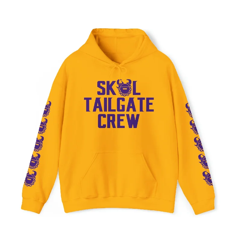 Unisex Heavy Blend™ Hooded Sweatshirt - Tailgate Crew + Game Day Helmet (Sleeves)