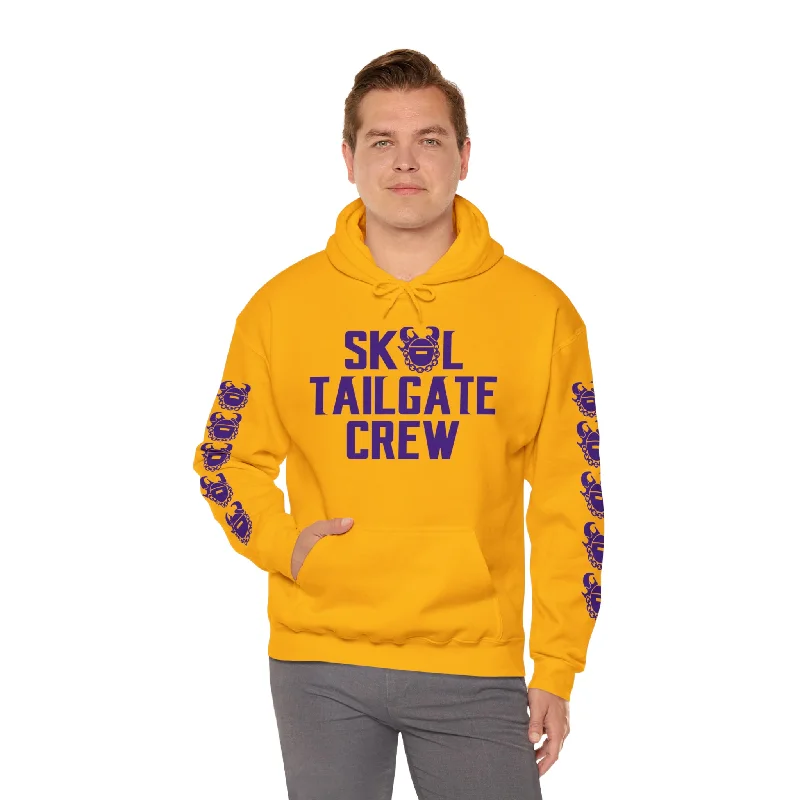 Unisex Heavy Blend™ Hooded Sweatshirt - Tailgate Crew + Game Day Helmet (Sleeves)