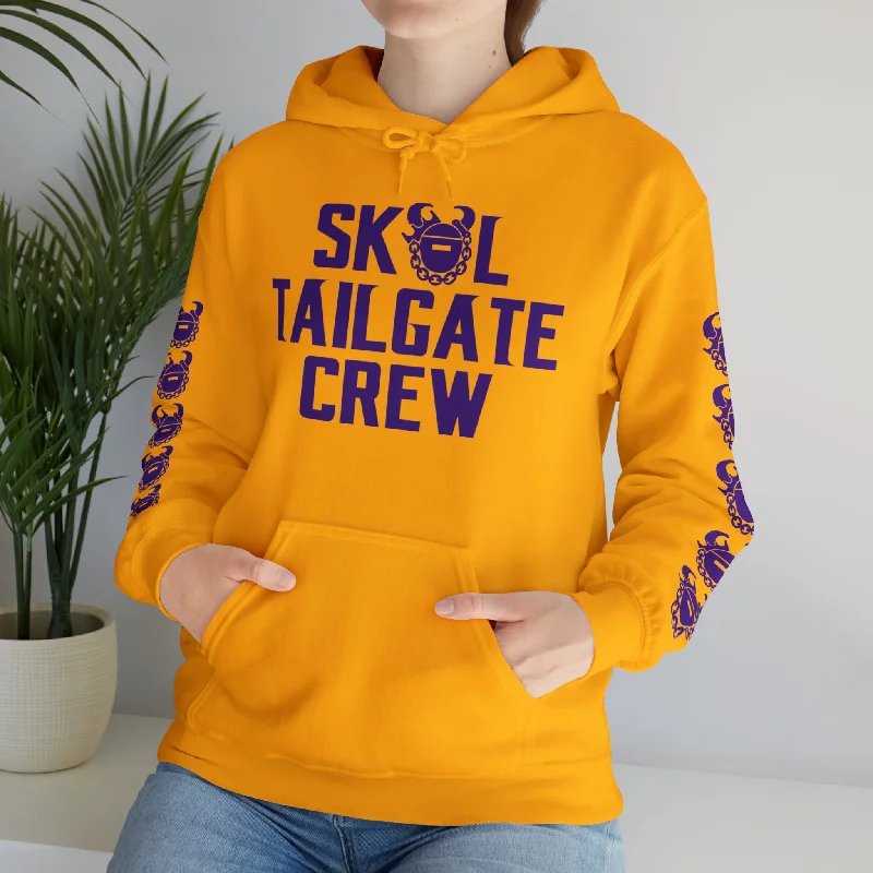 Unisex Heavy Blend™ Hooded Sweatshirt - Tailgate Crew + Game Day Helmet (Sleeves)