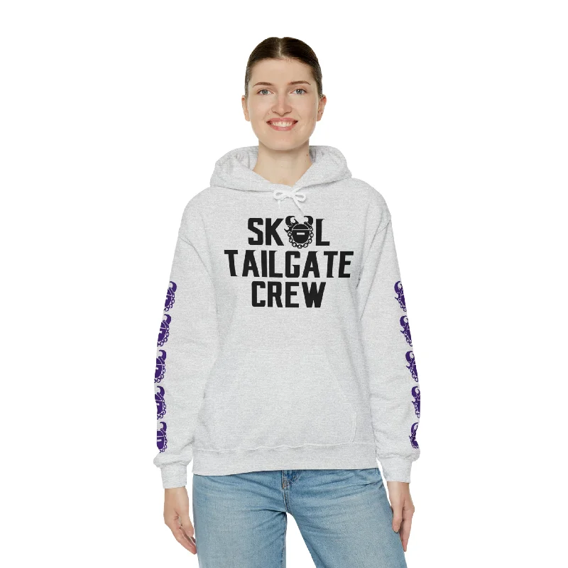 Unisex Heavy Blend™ Hooded Sweatshirt - Tailgate Crew + Game Day Helmet (Sleeves)