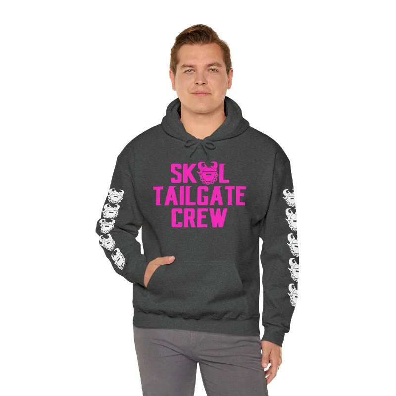 Unisex Heavy Blend™ Hooded Sweatshirt - Tailgate Crew + Game Day Helmet (Sleeves)