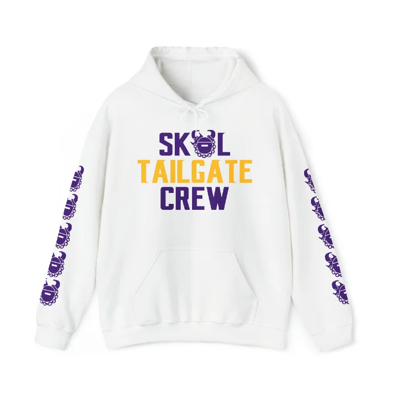 Unisex Heavy Blend™ Hooded Sweatshirt - Tailgate Crew + Game Day Helmet (Sleeves)