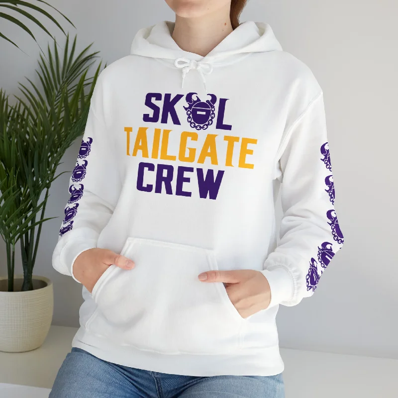 Unisex Heavy Blend™ Hooded Sweatshirt - Tailgate Crew + Game Day Helmet (Sleeves)