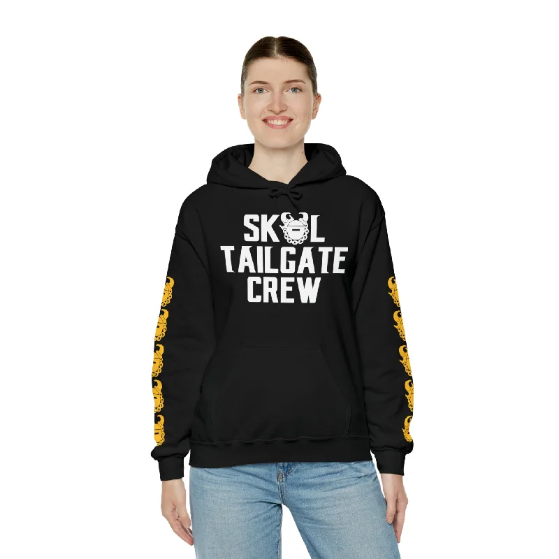 Unisex Heavy Blend™ Hooded Sweatshirt - Tailgate Crew + Game Day Helmet (Sleeves)