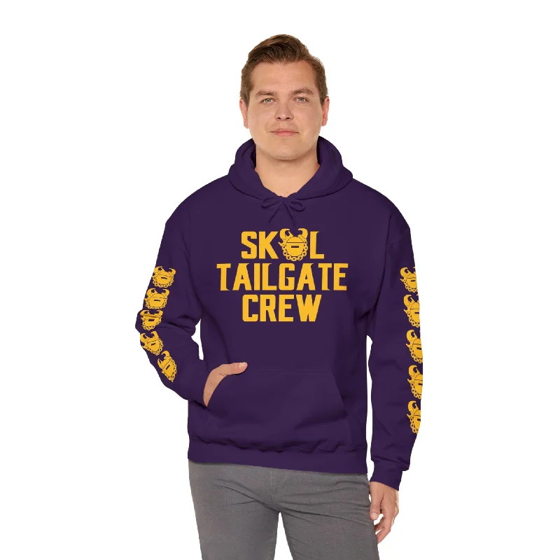 Unisex Heavy Blend™ Hooded Sweatshirt - Tailgate Crew + Game Day Helmet (Sleeves)