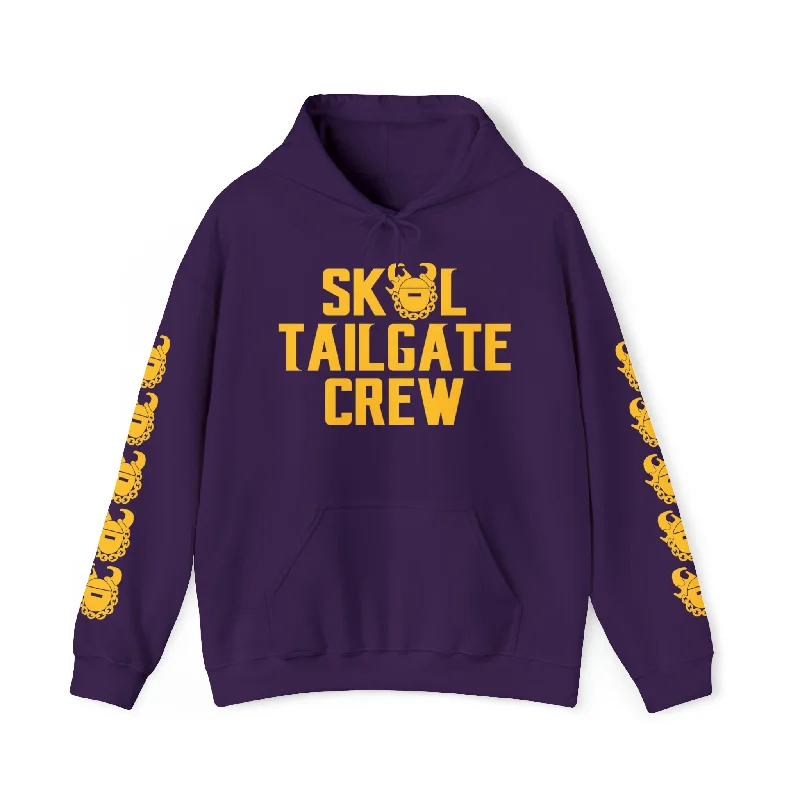 Unisex Heavy Blend™ Hooded Sweatshirt - Tailgate Crew + Game Day Helmet (Sleeves)