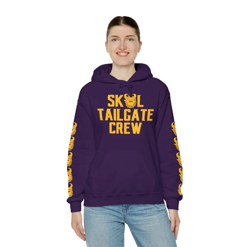 Unisex Heavy Blend™ Hooded Sweatshirt - Tailgate Crew + Game Day Helmet (Sleeves)