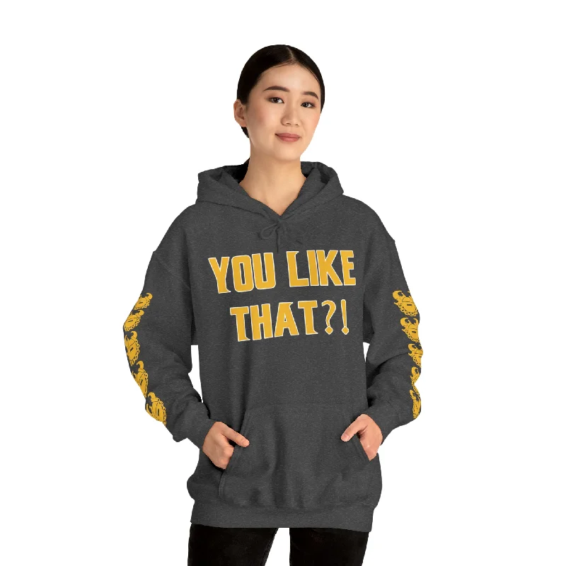 Unisex Heavy Blend™ Hooded Sweatshirt - YOU LIKE THAT?! + Game Day Helmet (Sleeves)