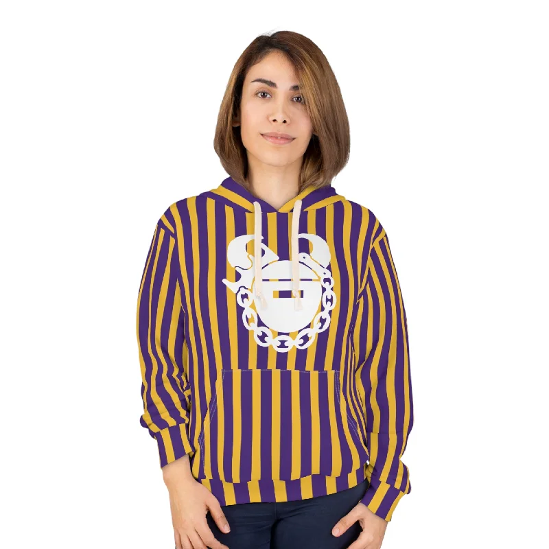 Unisex Pullover Hoodie - Stripes - Game Day Helmet