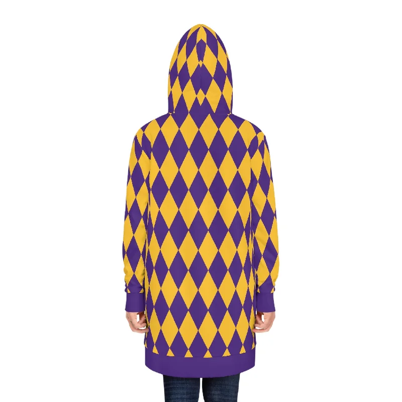 Hoodie Dress - Purple/Gold Diamonds - & BEER