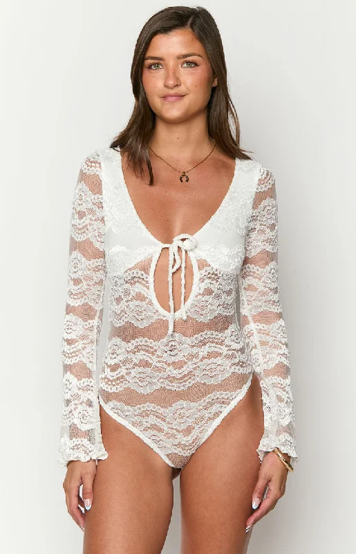 Angel White Lace Bodysuit