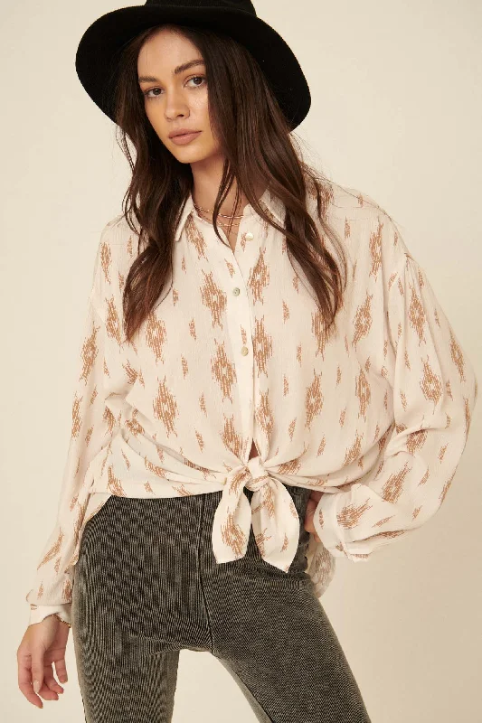 Cheyenne Peak Geo-Print Oversized Shirt