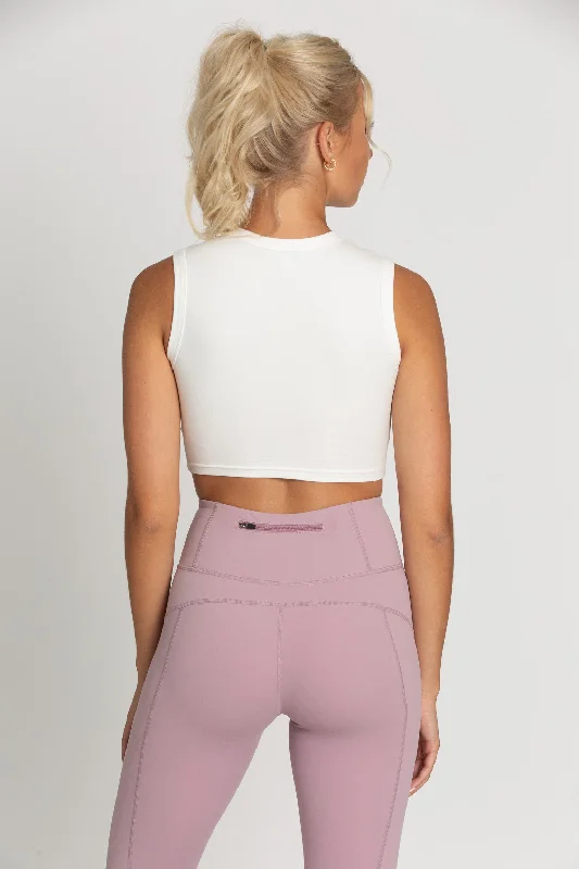 Ivory Sleeveless Softy Crop Top